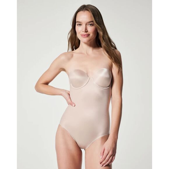 SPANX Strapless Cupped BodySuit - Champagne Beige L - Picture 2 of 6
